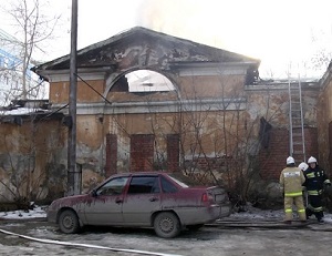 В Екатеринбурге горел памятник архитектуры XIX века (ФОТО)