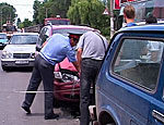 На оживленном тираспольском перекрестке столкнулись три автомобиля