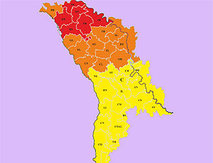 На севере Молдовы введен красный код метеорологической опасности