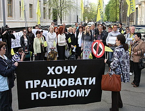 В Киеве предприниматели пикетировали администрацию Януковича, требуя снижения налогов (ВИДЕО)