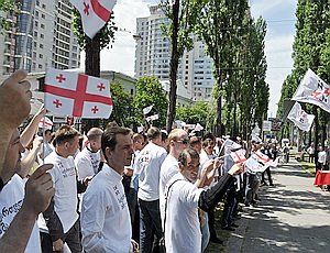 Митинг за честные выборы прошел у посольства Грузии в Киеве (ФОТО, ВИДЕО)