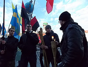 В Киеве прошел митинг в память о Шухевиче (ФОТО, ВИДЕО)