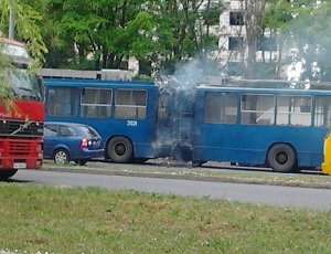 В Одессе на ходу загорелся рейсовый троллейбус