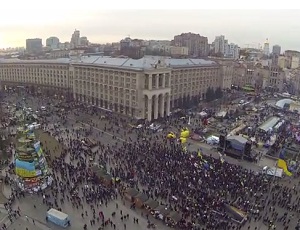 Киевский Евромайдан сняли с высоты птичьего полета (ВИДЕО)