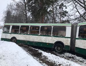 В Серпуховском районе автобус врезался в столб и оставил без света поселок