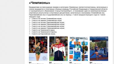 На сайте Екатеринбурга началось онлайн-голосование за лучшего спортсмена