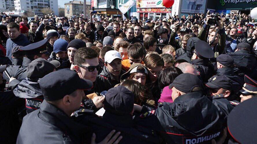 В ходе акции протеста задержано больше 160 челябинцев