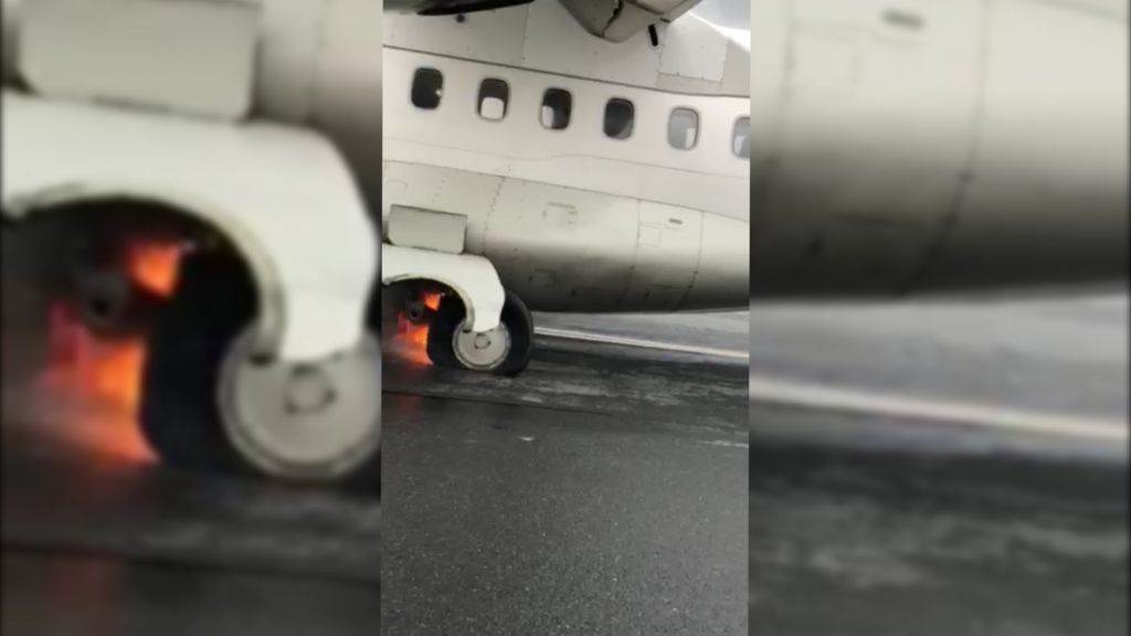 Самолет «ЮТэйр» загорелся в аэропорту Рощино (ВИДЕО)