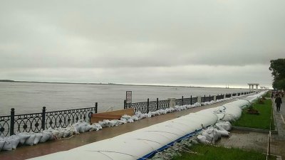 В Комсомольске-на-Амуре опасный уровень воды в реке превышен на полметра