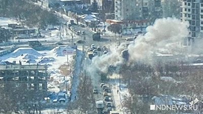 На Уктусе сгорел автобус (ФОТО, ВИДЕО)