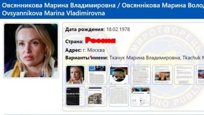 «Женщина с плакатом» из Первого канала угодила на сайт «Миротворец»