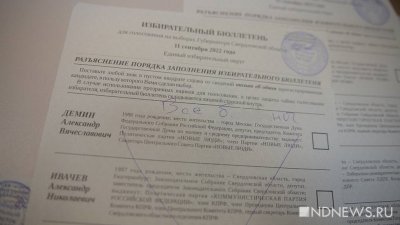 Протестное голосование на выборах губернатора Свердловской области составило 2,5%