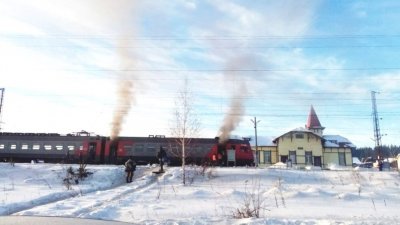 В Коуровке на станции загорелась электричка (ФОТО)