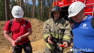 МЧСники научили строителей правильному тушению лесных пожаров (ФОТО, ВИДЕО)
