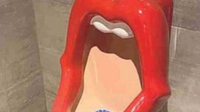 В Италии идет бурная дискуссия об уместности писсуара в форме женского рта
