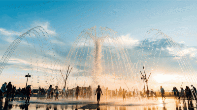 В магнитогорском парке «Притяжение» строится новый двухуровневый фонтан