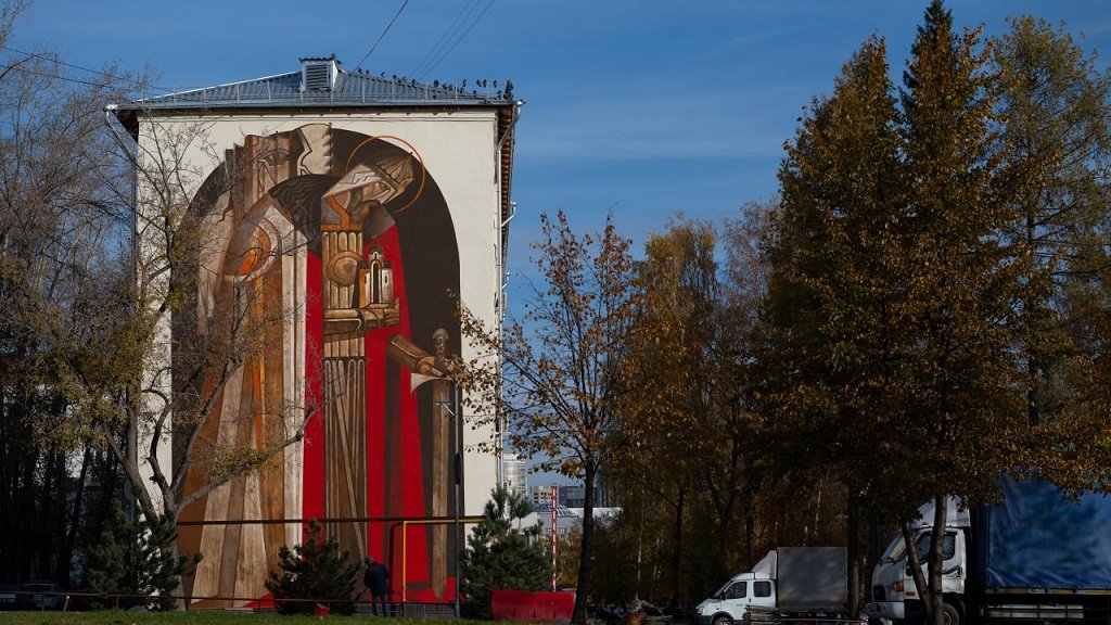 В Екатеринбурге появился новый мурал с Александром Невским (ФОТО)