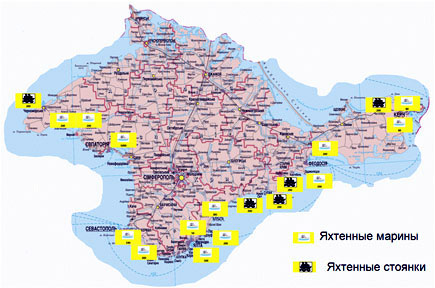 Туристические стоянки крыма карта