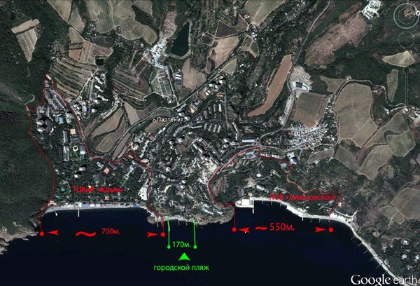 Поселок партенит в крыму карта