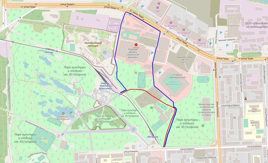 Карта парка гагарина в челябинске