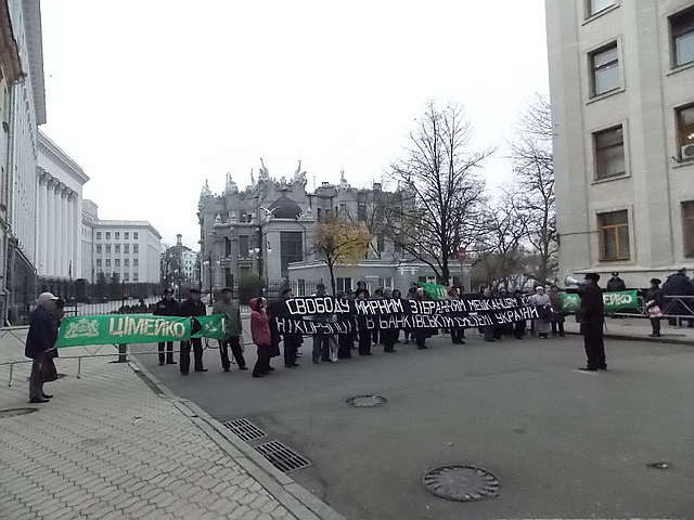 Новый Регион: Обманутые вкладчики пикетировали администрацию Януковича (ФОТО, ВИДЕО)