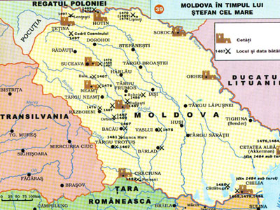 Территория Молдавского княжества во второй половине 15-го века