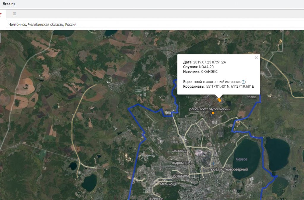 Карта спутник челябинск