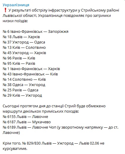 Новый День: Калибры прилетели: Львовская ж/д отменила более 10 поездов на восток Украины