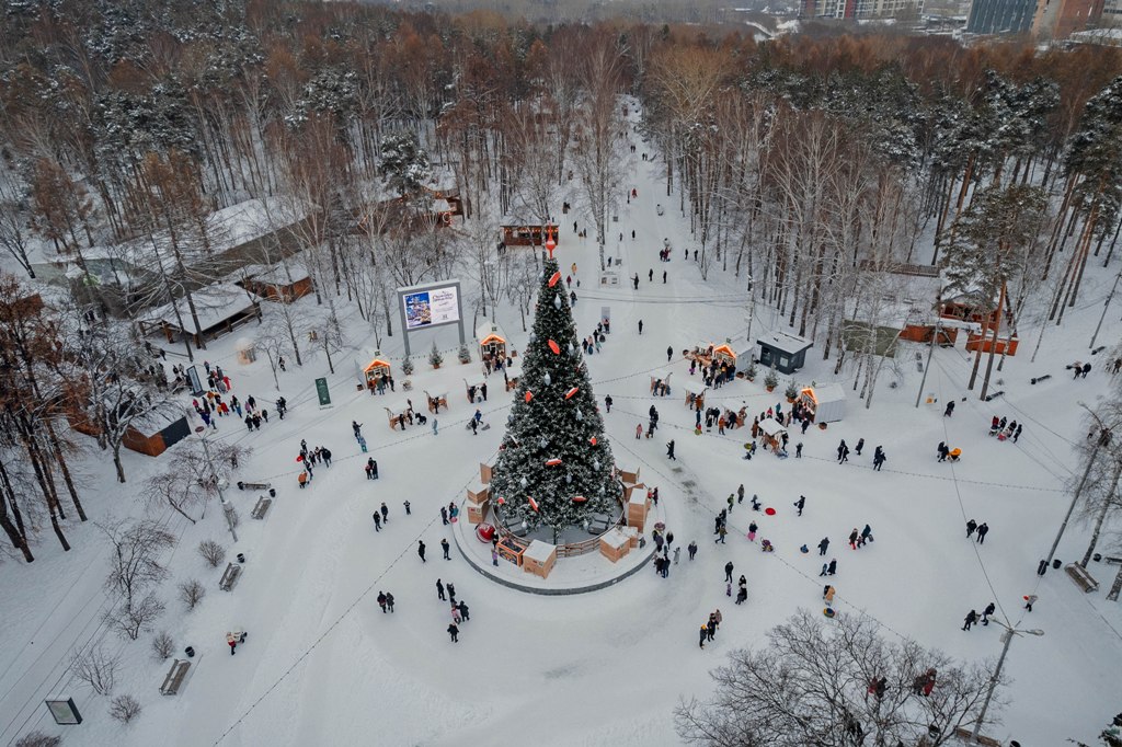 Новый День: Парк Маяковского преобразился к Новому году, а завтра елку здесь зажжет Дед Мороз (ФОТО)