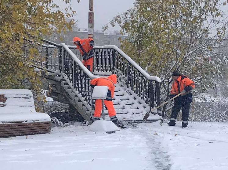 На дороги вышла снегоуборочная техника