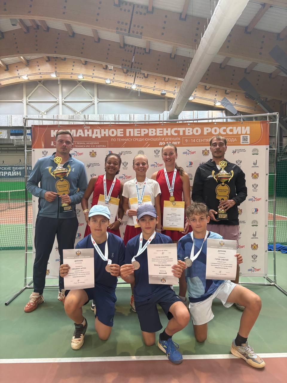 Уральские теннисисты завоевали две золотые и одну серебряную медали на командном первенстве России