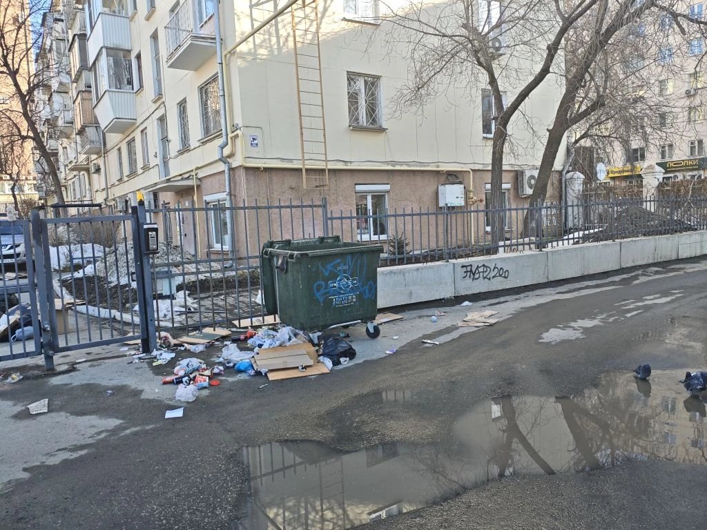 в центре Екатеринбурга под покровом ночи двор забрасывают отходами (ФОТО, ВИДЕО)